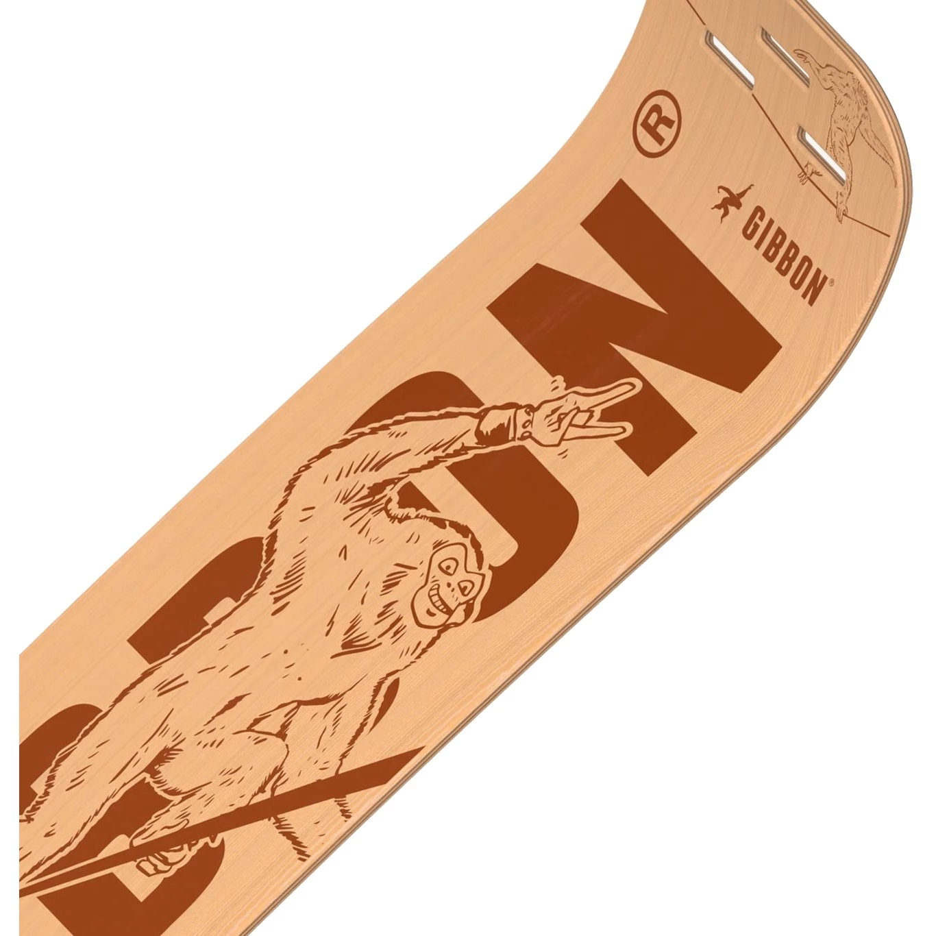 GIBBON Giboard Deck Slacklineboard - Roots Rocker - Brown - Afbeelding 2