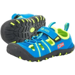 Trollkids Sandefjord Kinder Sandalen - Medium Blue/Lime
