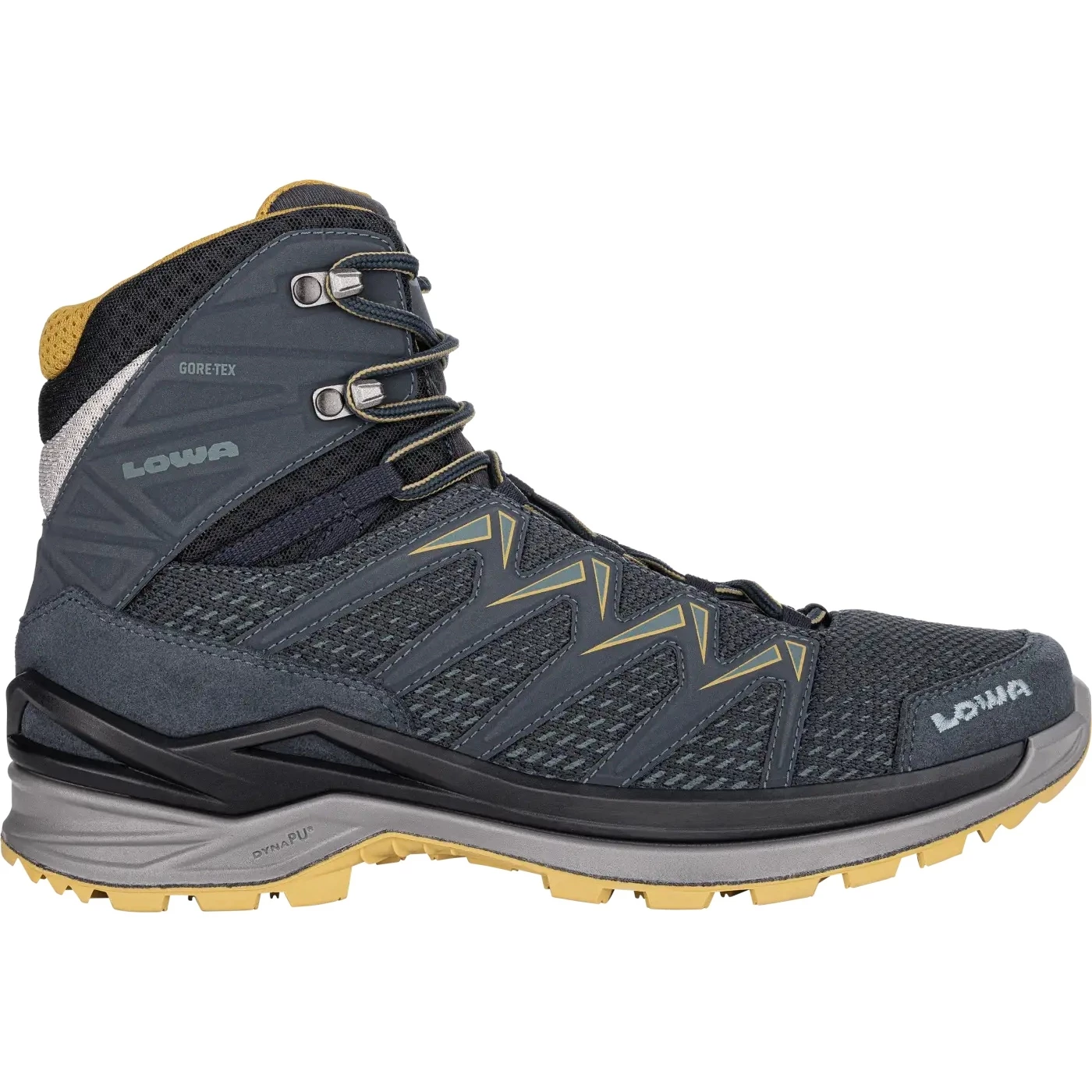 LOWA Innox Pro GTX Mid Schoen - Steel Blue/mustard