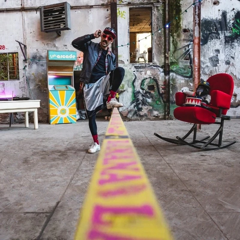 GIBBON Banana Lama Treewear Set Slackline - Blauw/geel - Afbeelding 7