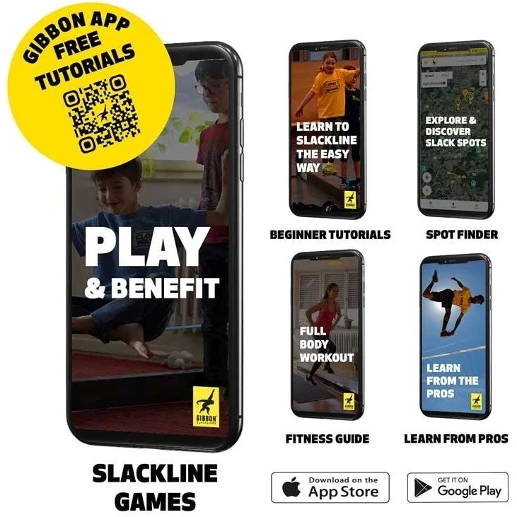 GIBBON Funline Treewear Set Slackline 15m - Blauw - Afbeelding 10