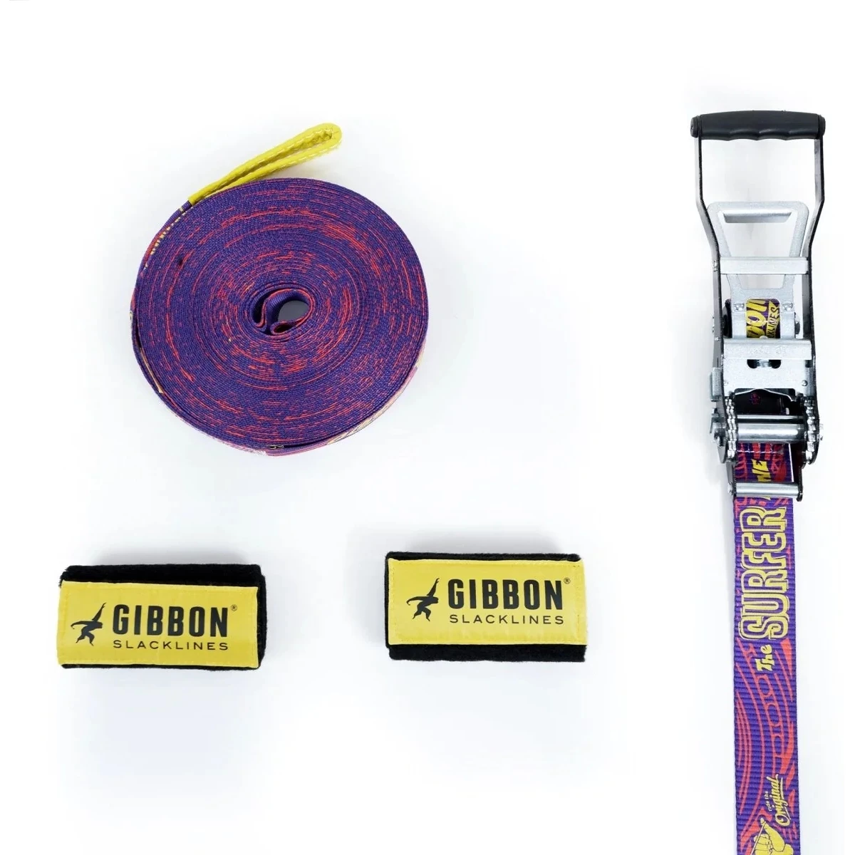 GIBBON Surferline Treewear Set Slackline 30m - Paars - Afbeelding 4