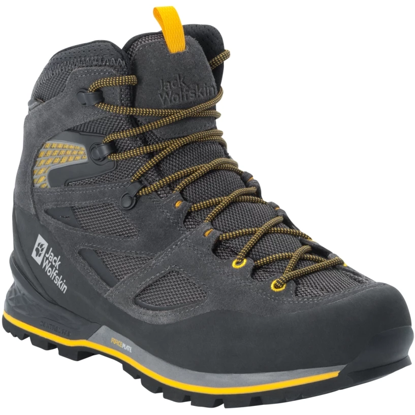 Jack Wolfskin Force Crest Texapore Mid Trekking Schoenen - Black / Burly Yellow XT