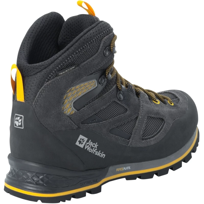 Jack Wolfskin Force Crest Texapore Mid Trekking Schoenen - Black / Burly Yellow XT - Afbeelding 2