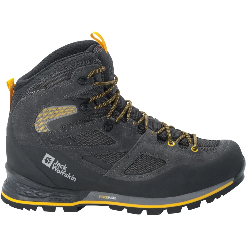 Jack Wolfskin Force Crest Texapore Mid Trekking Schoenen - Black / Burly Yellow XT - Afbeelding 3