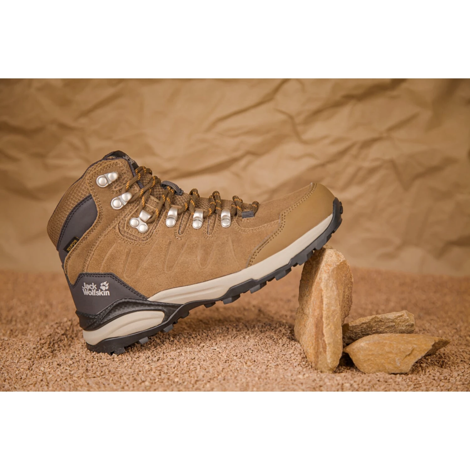 Jack Wolfskin Refugio Texapore Mid Dames Wandelboots - Brown / Apricot - Afbeelding 10