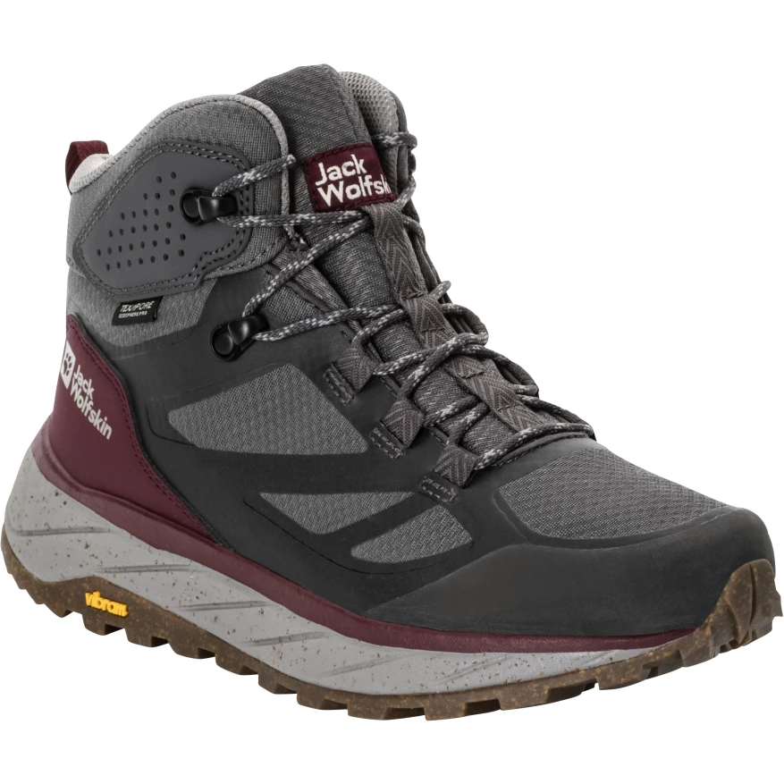 Jack Wolfskin Terraventure Texapore Mid Dames Schoenen - Dark Maroon