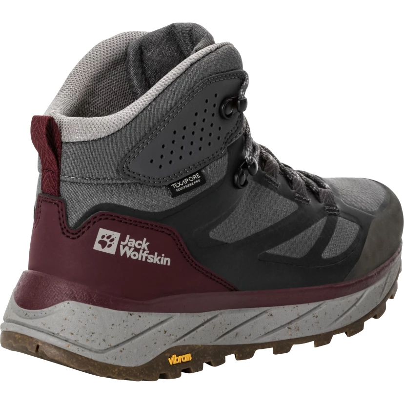 Jack Wolfskin Terraventure Texapore Mid Dames Schoenen - Dark Maroon - Afbeelding 4