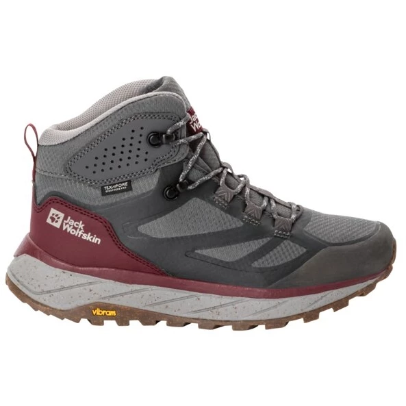 Jack Wolfskin Terraventure Texapore Mid Dames Schoenen - Dark Maroon - Afbeelding 2