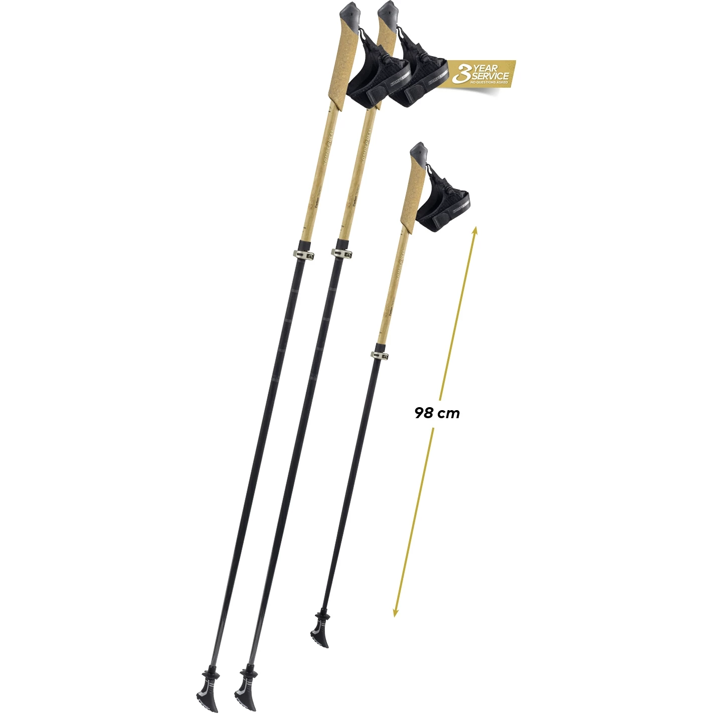 Komperdell Bayamo Vario Carbon Nordic Walking Stokken (Paar) - Bamboo - Afbeelding 2