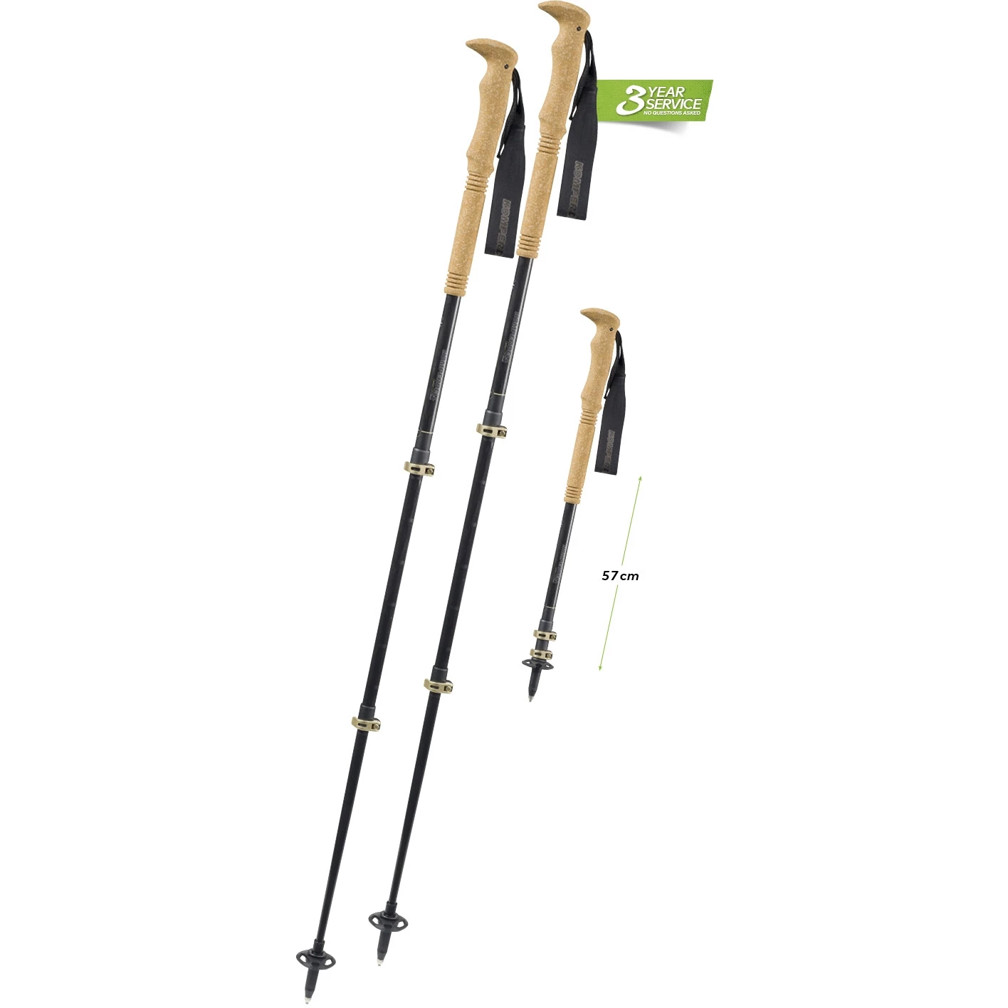 Komperdell Carbon C3 Cloud Compact Trekkingstokken (Paar) - Black/titan