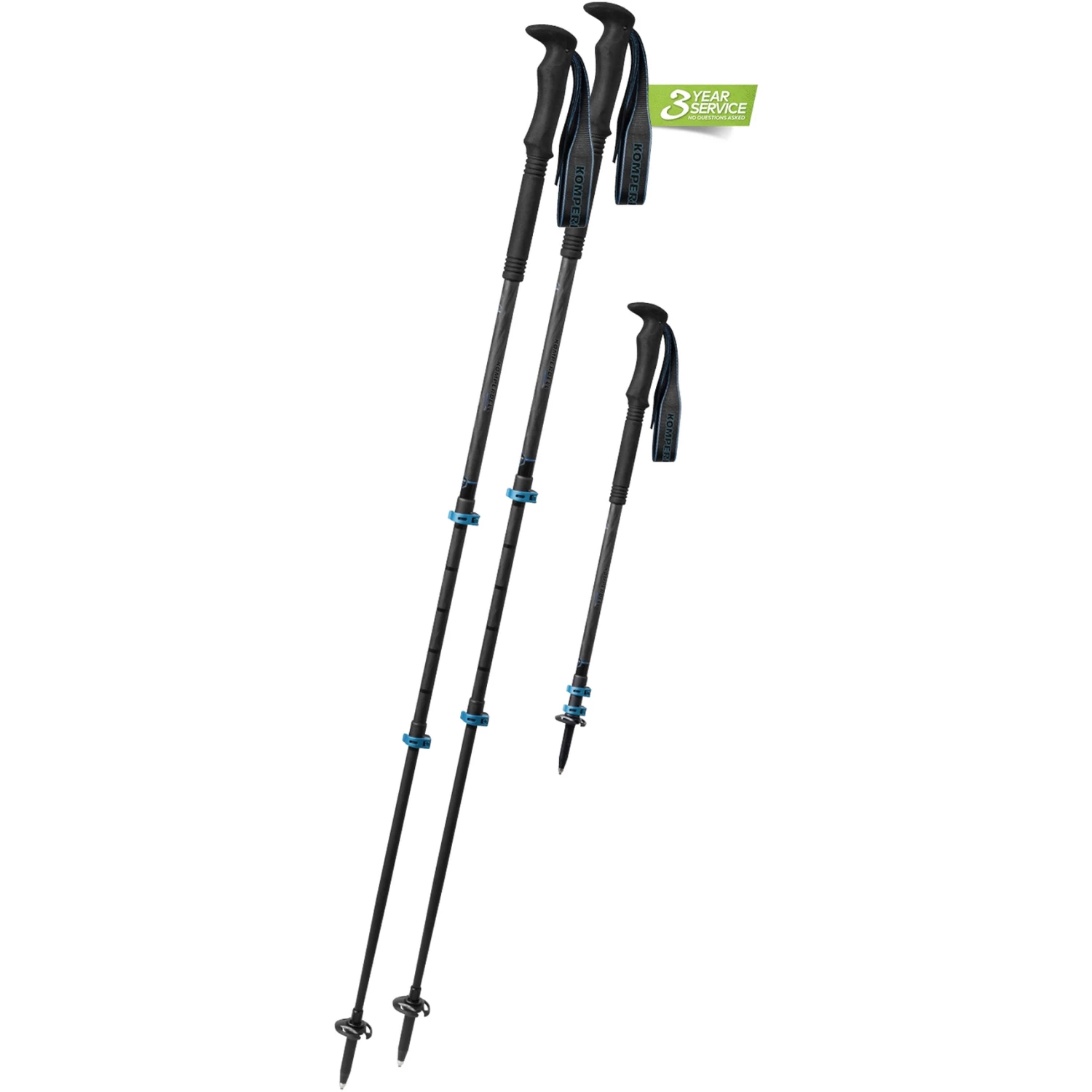 Komperdell Carbon C3 Pro Trekkingstokken (Paar) - Zwart/blauw