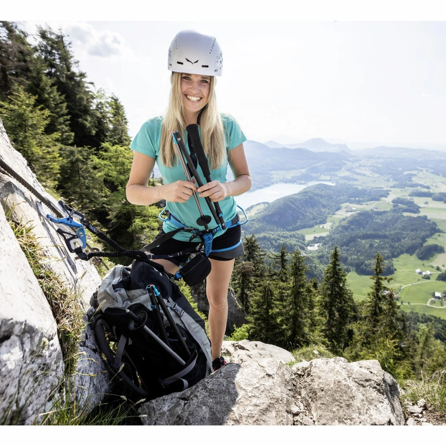 Komperdell Carbon FXP.4 Approach Vario Compact Trekkingstokken (Paar) - Zwart/rood - Afbeelding 2