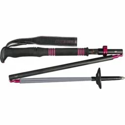Komperdell Carbon FXP.4 Expedition Compact Trekkingstokken (Paar) - Zwart/roze