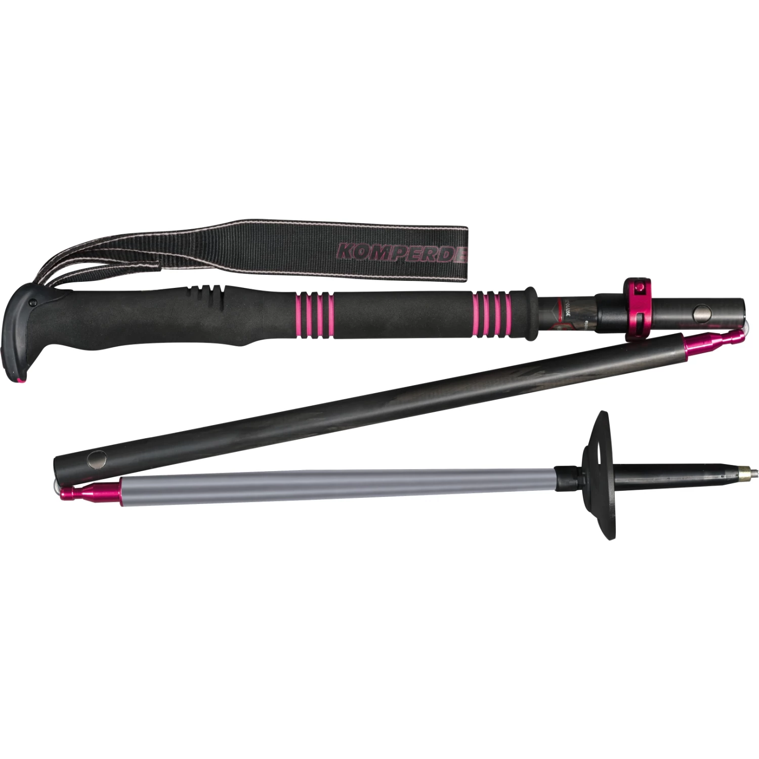 Komperdell Carbon FXP.4 Expedition Compact Trekkingstokken (Paar) - Zwart/roze