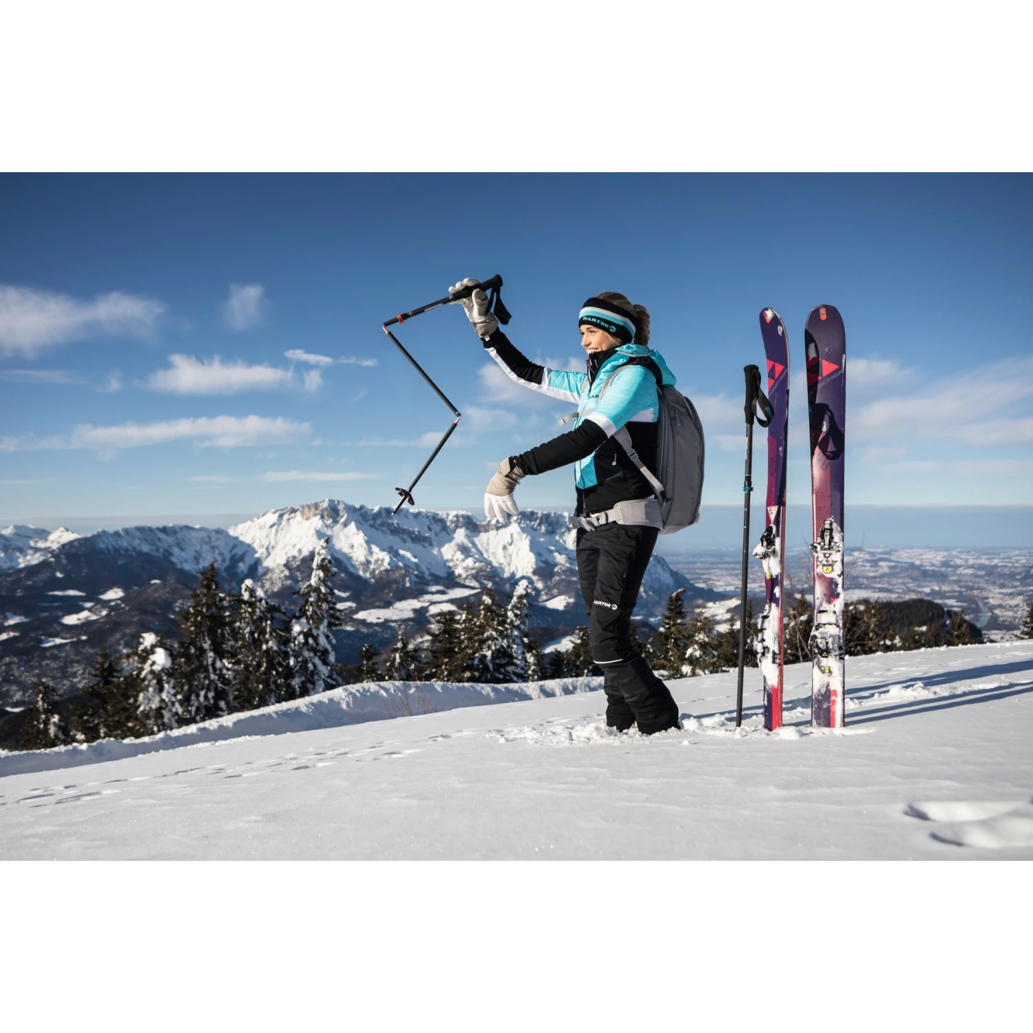 Komperdell Carbon FXP.4 Expedition Compact Trekkingstokken (Paar) - Zwart/roze - Afbeelding 4