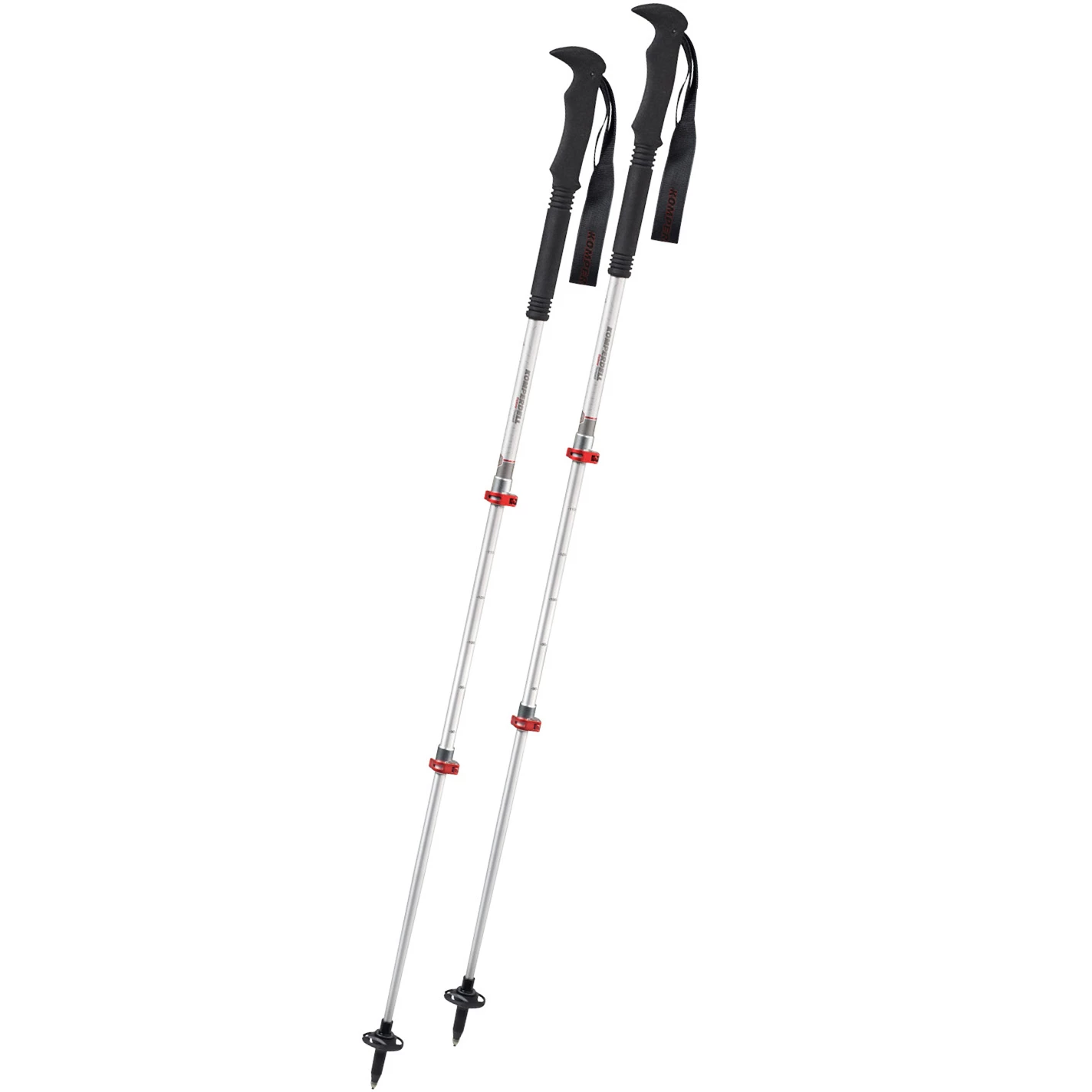Komperdell Explorer Compact PL Trekkingstokken (Paar) - Zilver/rood