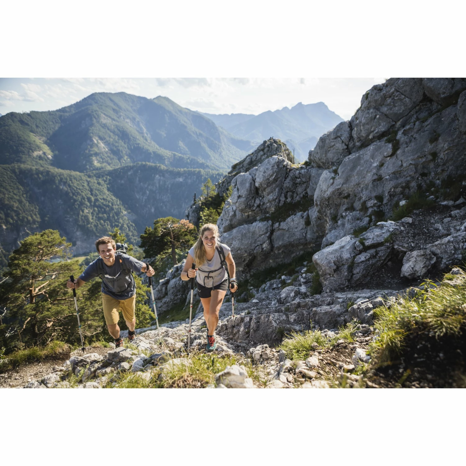 Komperdell Explorer Contour PL Trekkingstokken (Paar) - Zilver/blauw - Afbeelding 3