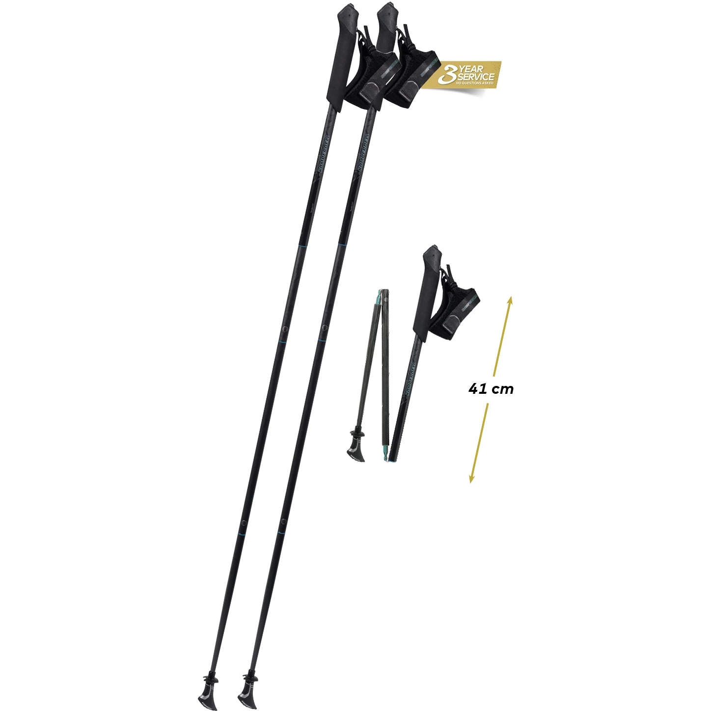 Komperdell Traveller FXP Nordic Walking Stokken (Paar) - Zwart