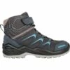 LOWA Maddox Warm GTX Mid Junior Kinderschoenen - Staalblauw (maat 25-35)