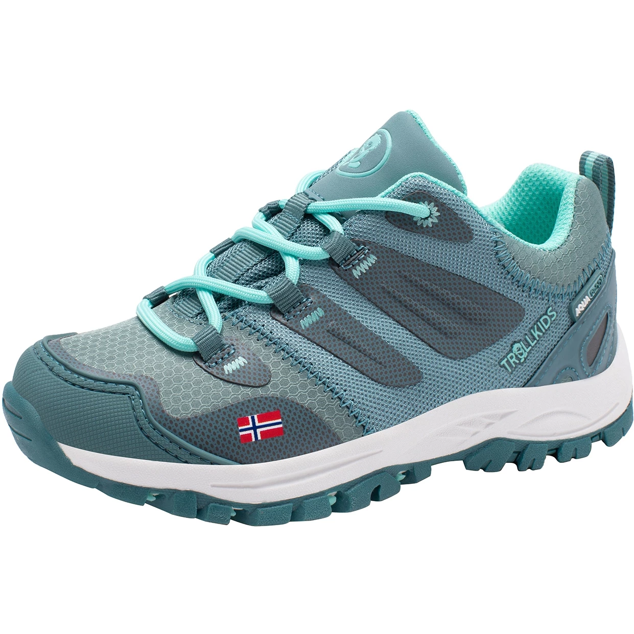 Trollkids Rondane Low Kinder Wandelschoenen - Glacier Green/Teal Trollkids Rondane Low Kinder Wandelschoenen - Glacier Green/Teal -Edelrid Shop trollkids rondane low kids hiker shoes glacier green teal 1 1429680