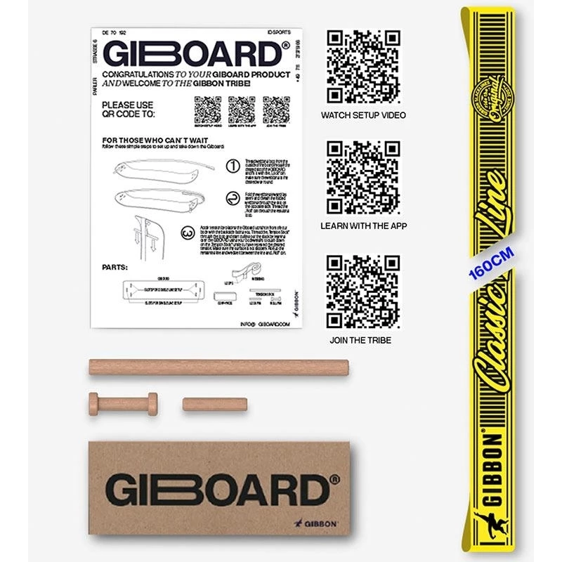 GIBBON Board Singelset 160 Cm - Classicline - Geel 5 Cm - Afbeelding 2